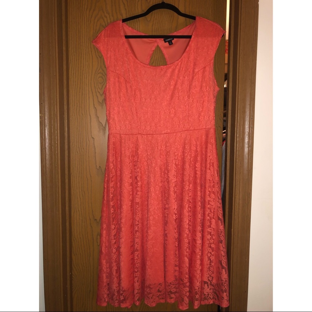 Coral skater dress